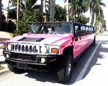 South Beach Black/Pink Hummer Limo 